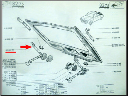 Tailgate hinge right – Renault 16 – OEM 0821642800