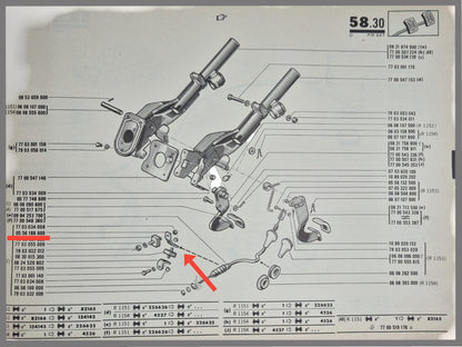 Houder koppelingskabel – Renault 16 – OEM 0856188600