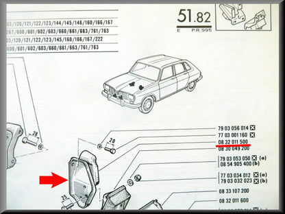 Motorsteun rechts – Renault 16 – OEM 0832011500