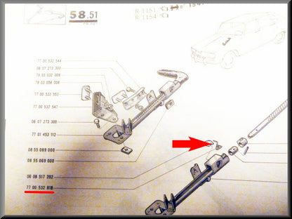 Ressort loquet de blocage frein à main – Renault 16 – OEM 7700532818