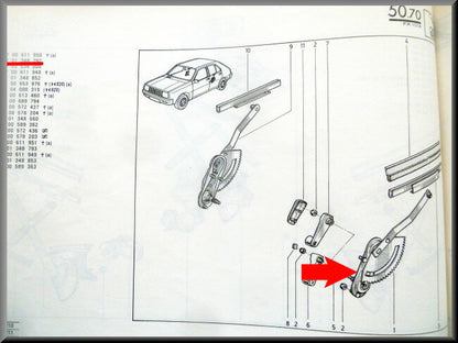 Rear left window lift mechanism – Renault 14 – OEM 7701348792 – NOS