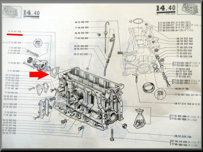 Joint de roulement d'arbre à cames – Renault 16 – OEM 0608067400