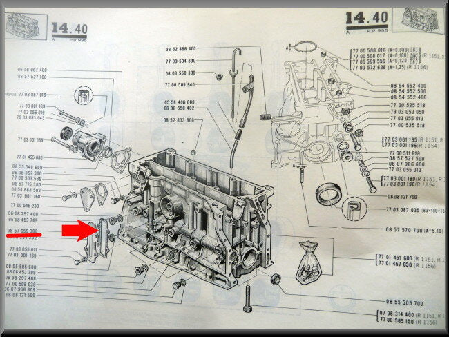 Joint de couvercle de carter moteur – Renault 16 – OEM 0857659300