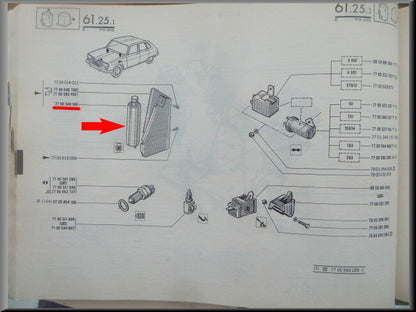 Schakelaar portiervergrendeling – Renault 16 TX (eertse type) – OEM 7700549188