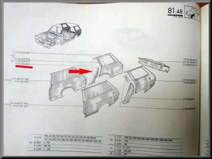 Slotplaat rechts  – Renault 12 – OEM 7700506628 – NOS