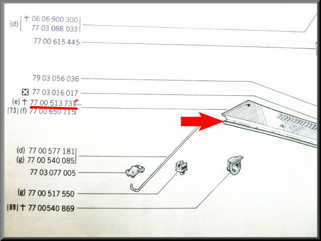 Paravanplaat – Renault 12 – OEM 7700513731A (New Old Stock) – NOS