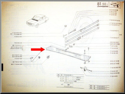 Paravanplaat – Renault 12 – OEM 7700513731A (New Old Stock) – NOS