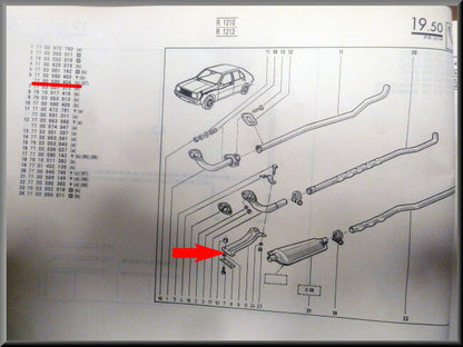 Uitlaat steun  – Renault 14 – OEM 7700590404A – NOS