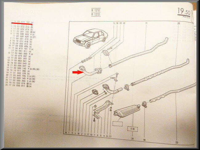 Uitlaat vlampijpje – Renault 14 – OEM 7700672782