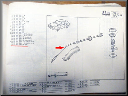 Km teller kabel  – Renault 14 – OEM 7701348397 – NOS