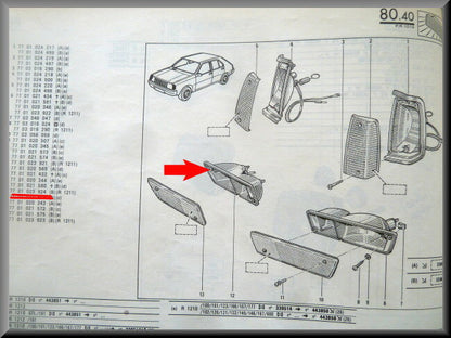 Clignotant droit Seima – Renault 14 (R1211) – OEM 7701023924 – NOS