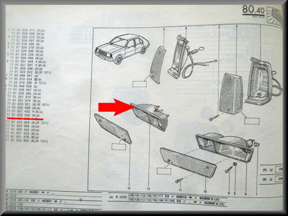 Clignotant droit Cibie – Renault 14 – OEM 7701020344 – NOS