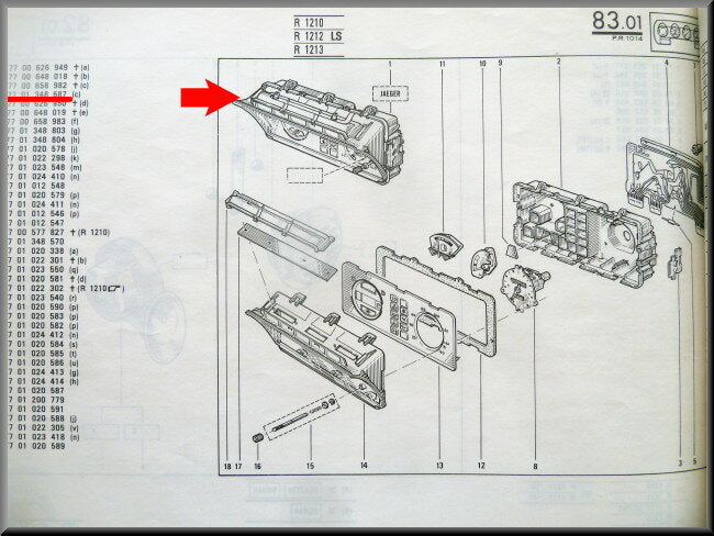 Tableau de bord – Renault 14 – OEM 7701348687 – NOS