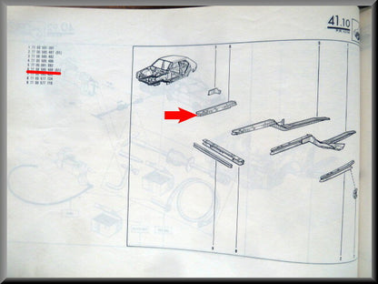 Chassis balk rechts  – Renault 14 – OEM 7700585488 – NOS