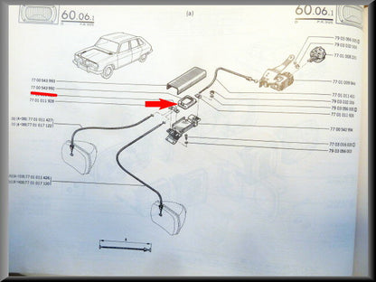 Geleiderail afstelmechanisme koplampen – Renault 116 TS-TX type 1 – OEM 7700543992