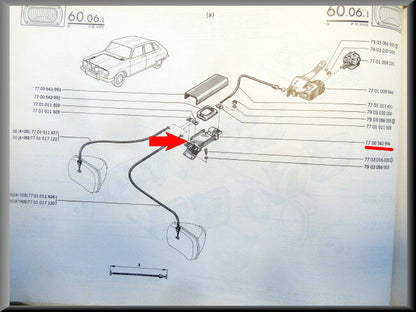Headlight adjustment mechanism – Renault 16 TL-TS-TX type 1 – OEM 7700543994