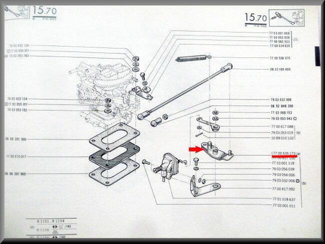 Throttle rod lever – Renault 16 – OEM 7700535173 / 7700617100