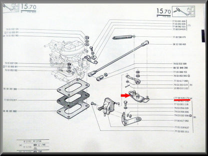 Throttle rod lever – Renault 16 – OEM 7700535173 / 7700617100
