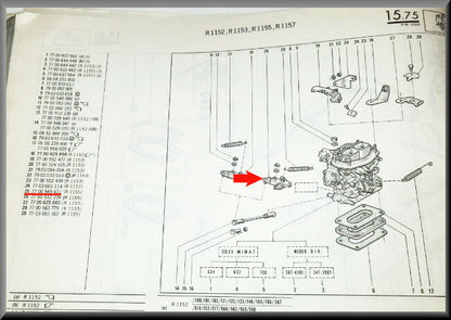 Hevel gasstang – Renault 16 – OEM 7700545611