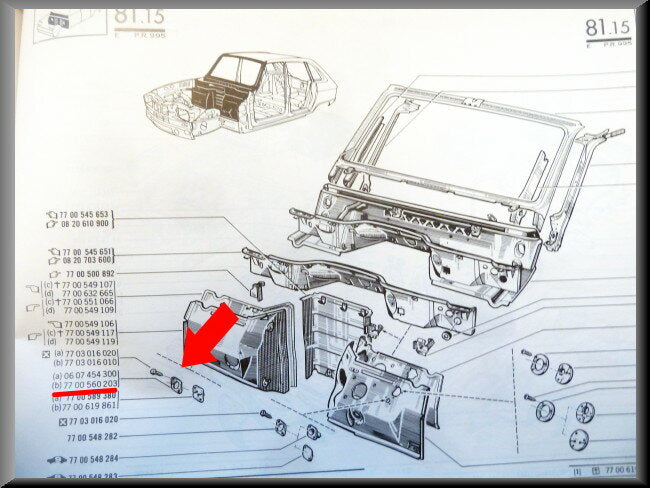 Afdekplaat doorvoerrubber – Renault 16 – OEM 7700560203