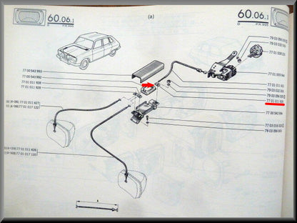 Kabelklem afstelmechanisme koplampen – Renault 16 TS-TX type 1 – OEM 7701011928