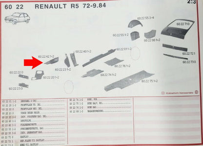 Tôle de passage de roue avant gauche – Renault 5 – OEM 602242