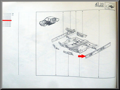 Poutre intérieure gauche – Renault 18 – OEM 7700635358 – NOS