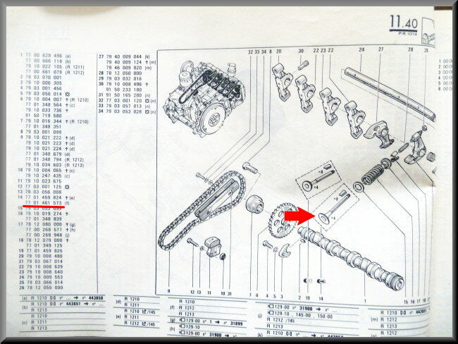 Kleppenset met spieën  – Renault 14 – OEM 7701461573 / 7701459824 – NOS