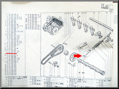 Kleppenset met spieën  – Renault 14 – OEM 7701461573 / 7701459824 – NOS