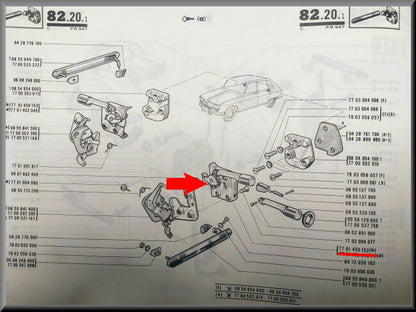 Deurslot achter links – Renault 16 – OEM 7701450152