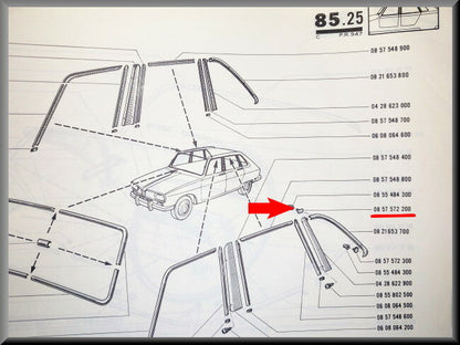 Bevestigingsplug sierstrip – Renault 16 – OEM 0857572200