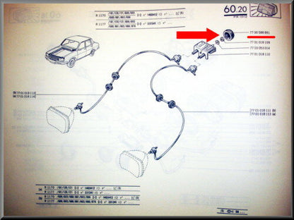 Stelknop koplamp – Renault 12 – OEM 7700588891