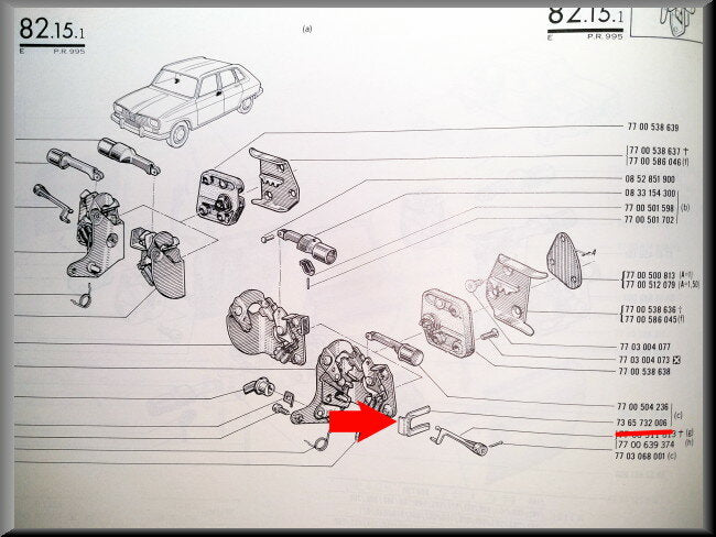 Gâche de serrure de porte intérieure – Renault 16 – OEM 7365732006
