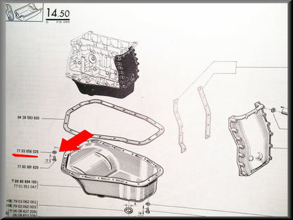 Carter d'huile – Renault 16 – OEM 7700525513 / 7703056026
