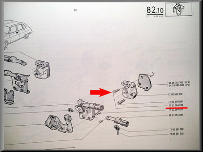 Schroef deurscharnier achterzijde – Renault 16 – OEM 7903004077