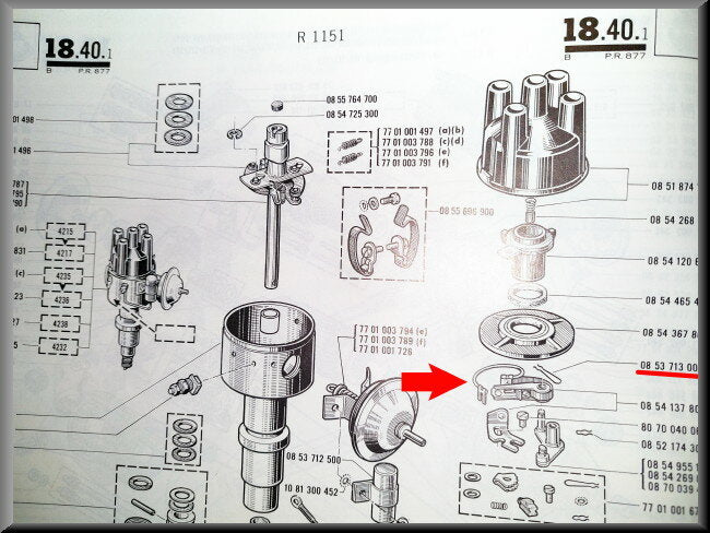Jeu de rupteurs – Renault 16 – Renault 12 - Alpine - Renault divers - OEM 0854137800