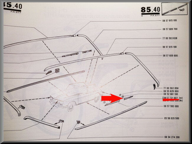 Chroomstrip – Renault 16 TS >1970 – OEM 0857721607
