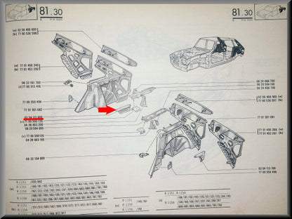 Hoekstuk achter rechts  – Renault 16 – OEM 0354113800 – NOS