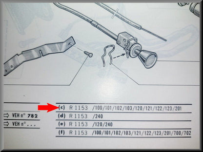 Choke kabel – Renault 16 (R1153) – OEM 7700501363