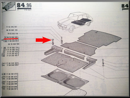 Bekleding schroef – Renault 16 – OEM 0855804300