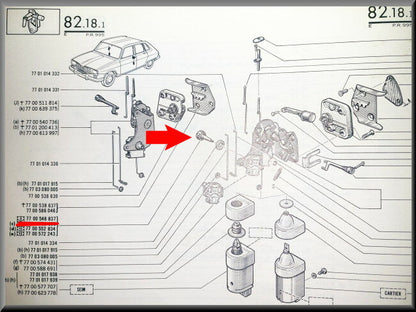 Knop centrale deur vergrendeling – Renault 16 TX – OEM 7700548837