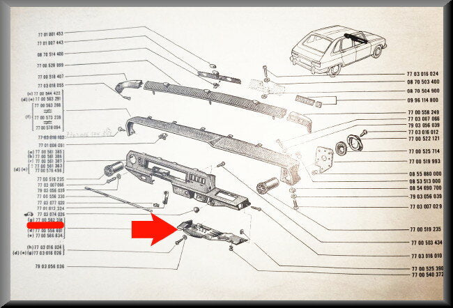 Afdekkap verwarmingsregelaar – Renault 16 – OEM 7700562318