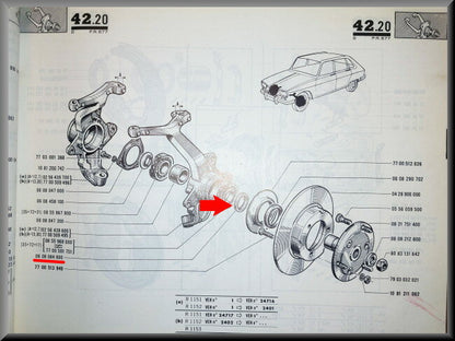 Ring voorraslager  – Renault 16 L, TS – OEM 0608084600