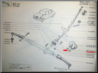 Geleidebus schakelstang – Renault 16 – OEM 0857569800
