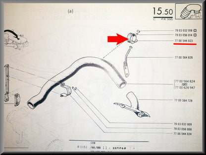 Bracket heater hose preheating – Renault 16 – OEM 7700544023