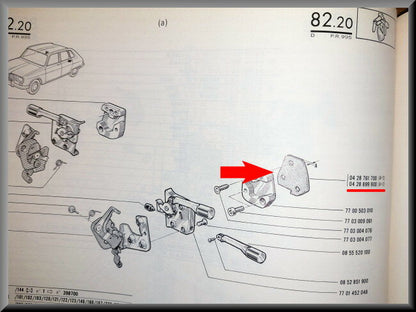Opvulplaatje portierslot voorzijde 3mm – Renault 16 – OEM 0428899900