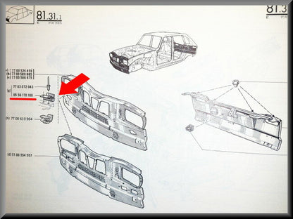 Clamp for hood support – Renault 16 – OEM 0556170100