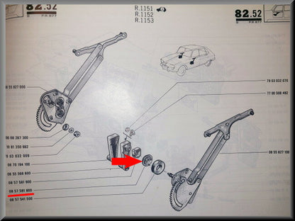 Rosace de manivelle de fenêtre (noir) – Renault 16 – OEM 0857581800 / 7700568241