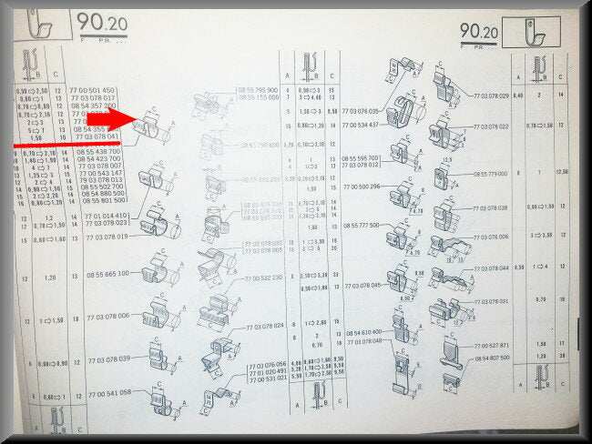 Bride de câble (A=7 B=1 50 C=10) – Renault 16 – OEM 7703078041