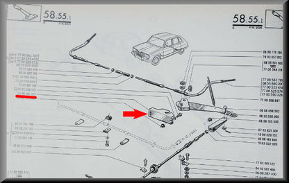 Bevestiging handrembeugel – Renault 16 – OEM 0856122700